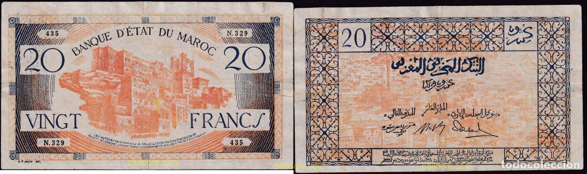 International Banknotes: 2217 MARRUECOS 1943 MOROCCO 1943 20 FRANCS