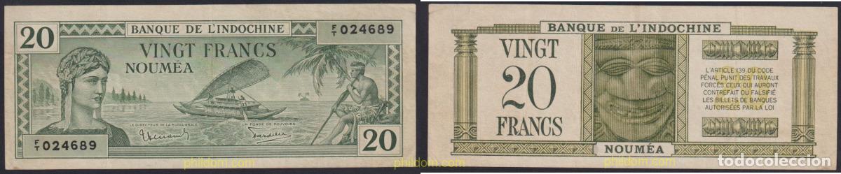 Billets internationaux: 2792 NUEVA CALEDONIA 1944 NEW CALEDONIA 20 FRANCS 1944 INDOCHINE