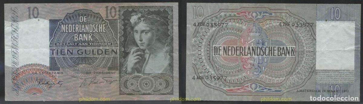 Billets internationaux: 3298 HOLANDA 1942 NEDERLAND 10 GULDEN 1942