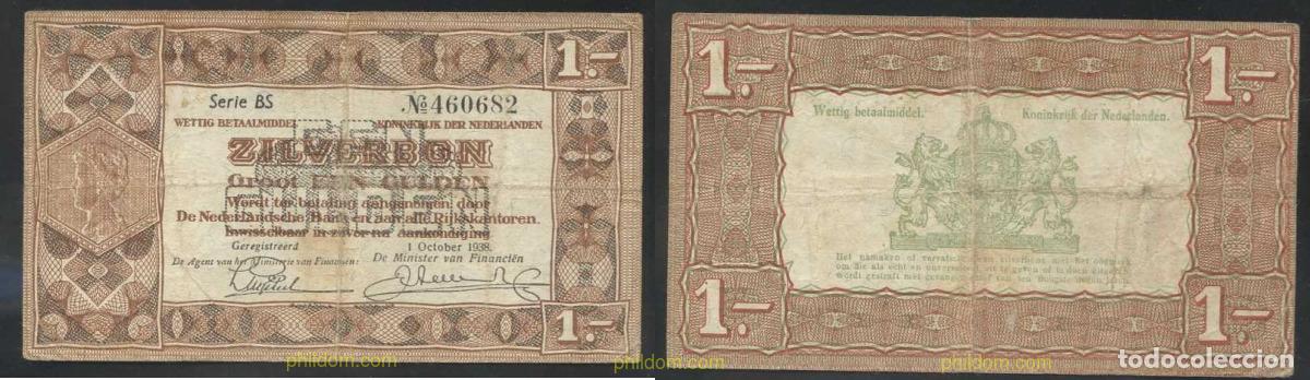 Billets internationaux: 3302 HOLANDA 1938 NEDERLAND 1 GULDEN 1938