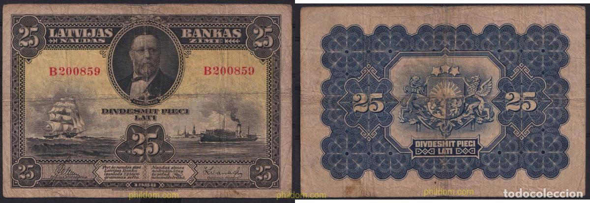 Internationale Banknoten: 3493 LETONIA 1928 LATVIA 25 LATI 1928