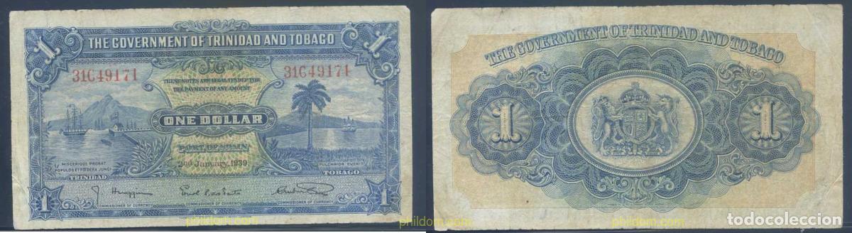Billetes extranjeros: 3573 TRINIDAD Y TOBAGO 1939 TRINIDAD AND TOBAGO 1 DOLLAR 1939