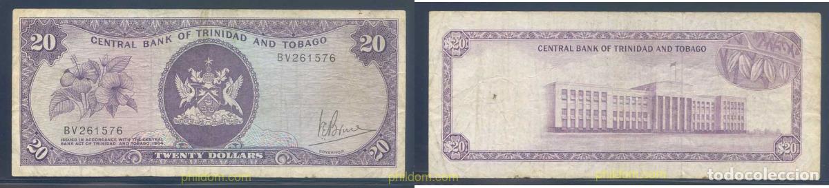 Billetes extranjeros: 3579 TRINIDAD Y TOBAGO 1964 TRINIDAD AND TOBAGO 20 DOLLARS 1964 SIGNATURE 3