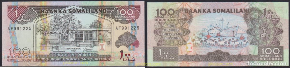 Notas Internacionais: 3747 SOMALILANDIA 1994 SOMALILAND 100 SHILLINGS 1994