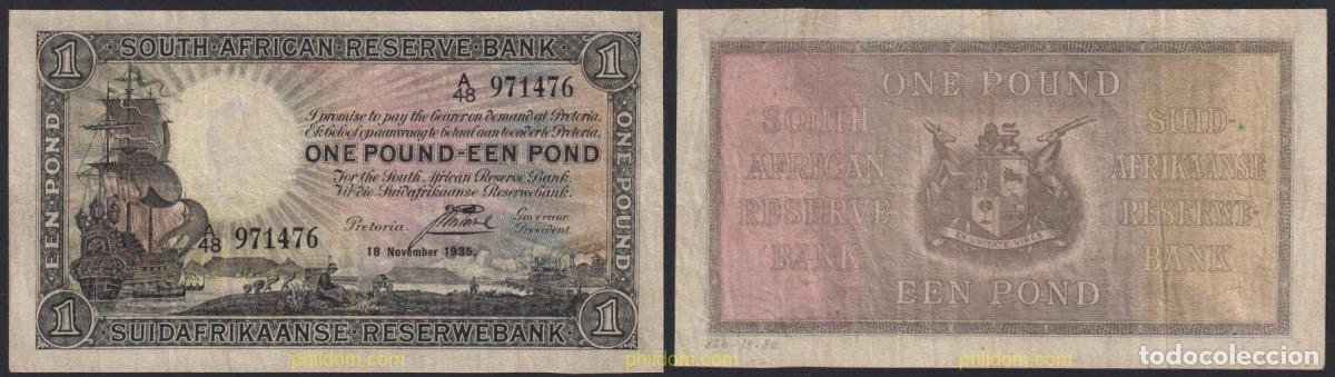 Billetes extranjeros: 3775 SUDAFRICA 1935 SOUTH AFRICA 1 POUND 1935