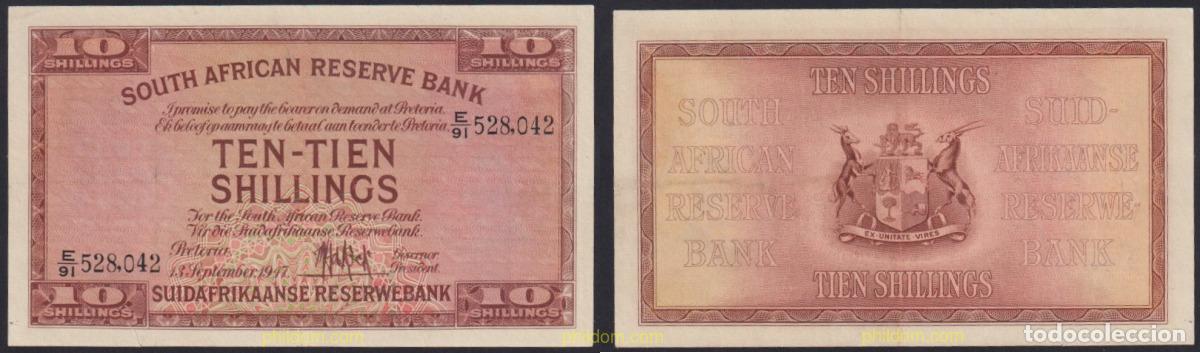 Billetes extranjeros: 3776 SUDAFRICA 1947 SOUTH AFRICAN 10 SHILLINGS 1947