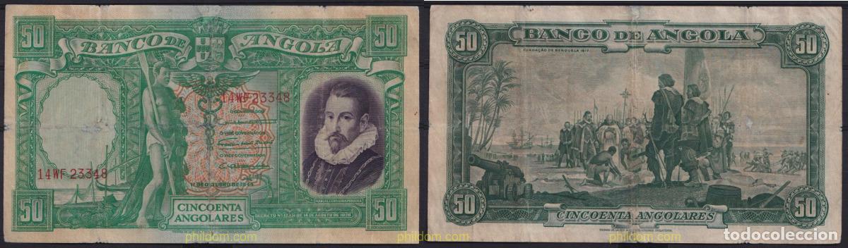 Billetes extranjeros: 3811 ANGOLA 1944 ANGOLA 50 ANGOLARES 1944
