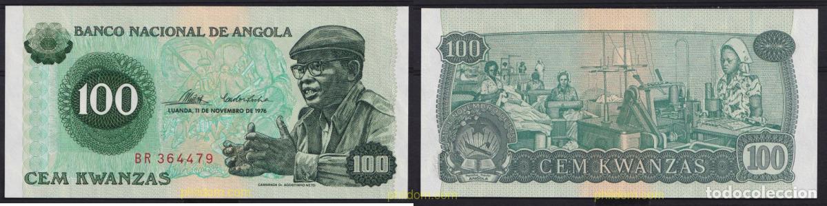 Billetes extranjeros: 3833 ANGOLA 1976 ANGOLA 100 KWANZAS 1976