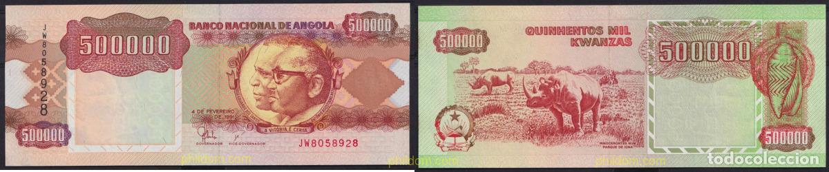 Billetes extranjeros: 3850 ANGOLA 1991 ANGOLA 500000 KWANZAS 1991