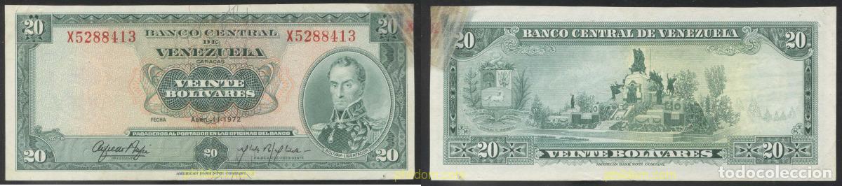 Billetes extranjeros: 3948 VENEZUELA 1972 VENEZUELA 20 BOLIVARES 1972