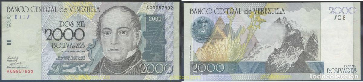 Billetes extranjeros: 3968 VENEZUELA 1998 VENEZUELA 2000 BOLIVARES 1998