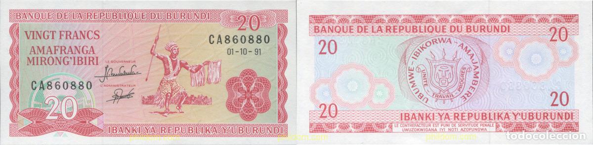 Billets internationaux: 4040 BURUNDI 1991 BURUNDI 20 FRANCS 1991