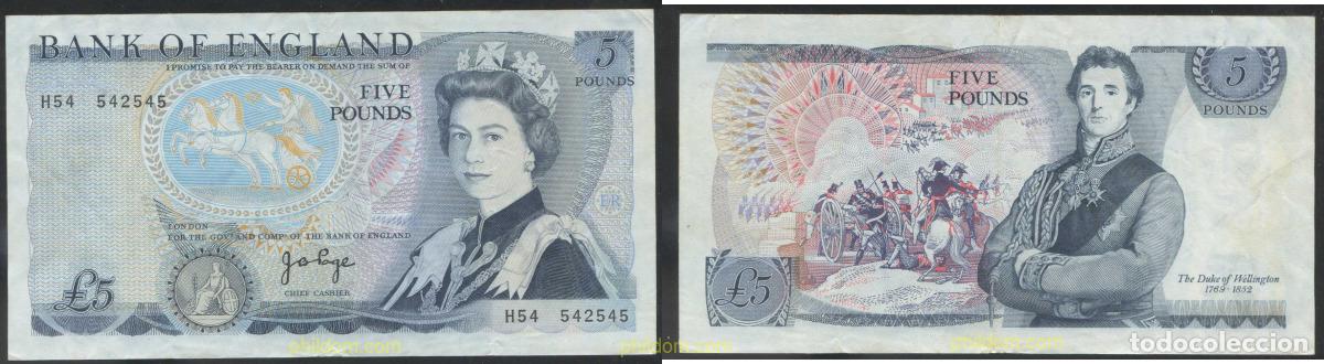 Billetes extranjeros: 4668 GRAN BRETA&Ntilde;A 1973 BRITISH 5 POUNDS 1973 ENGLAND
