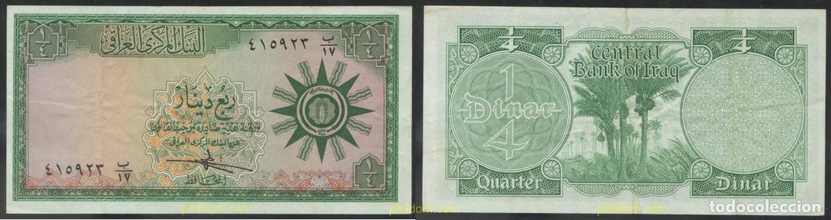 Billetes extranjeros: 4708 IRAQ 1959 IRAQ 1/4 DINARS 1959