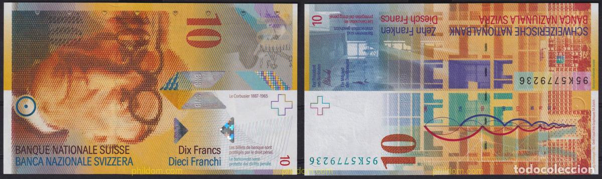 International Banknotes: 4883 SUIZA 1995 SWITZERLAND 10 FRANCS 1995 P-66
