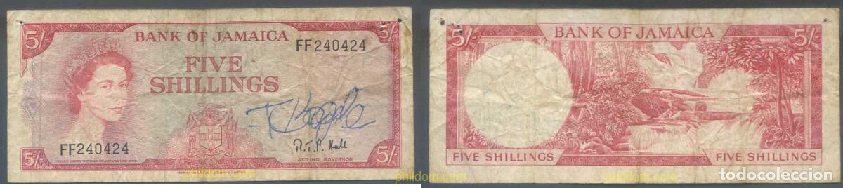 Banconote internazionali: 5432 JAMAICA 1964 JAMAICA 5 SHILLINGS 1964 SIGNATURE 2