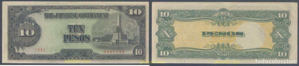 Billets internationaux: 5923 FILIPINAS 1943 PHILIPPINES JAPANESE GOVERNMENT 10 PESOS 1943