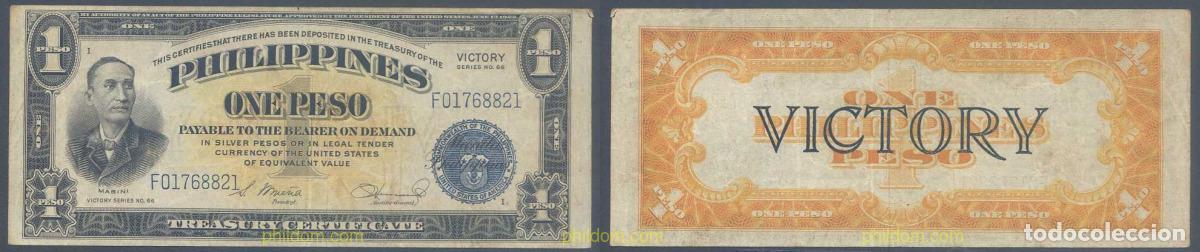 Billets internationaux: 5928 FILIPINAS 1944 PHILIPPINES 1 PESO 1944 VF VICTORY