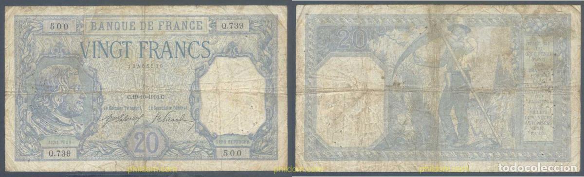 Billets internationaux: 5960 FRANCIA 1916 FRANCE 20 FRANCS 1916