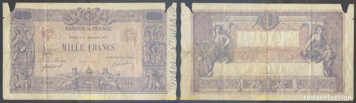 Billets internationaux: 5968 FRANCIA 1917 FRANCE 1000 FRANCS 1917