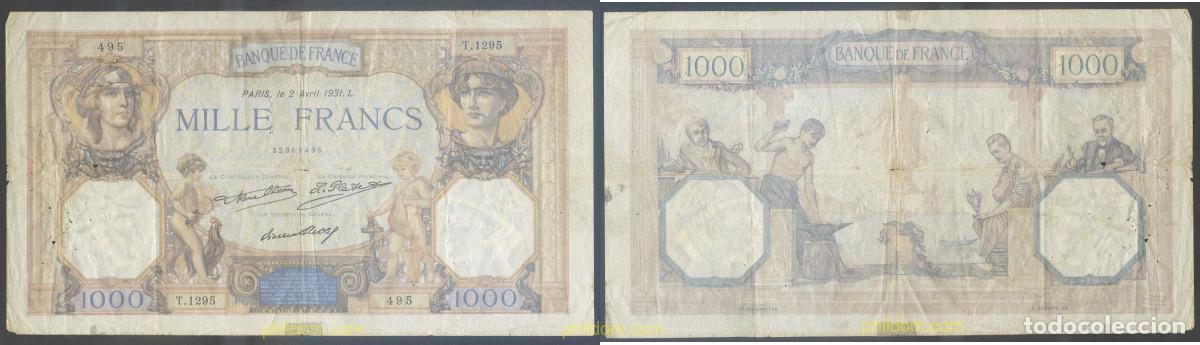Billets internationaux: 5970 FRANCIA 1931 FRANCE 1000 FRANCS 1931