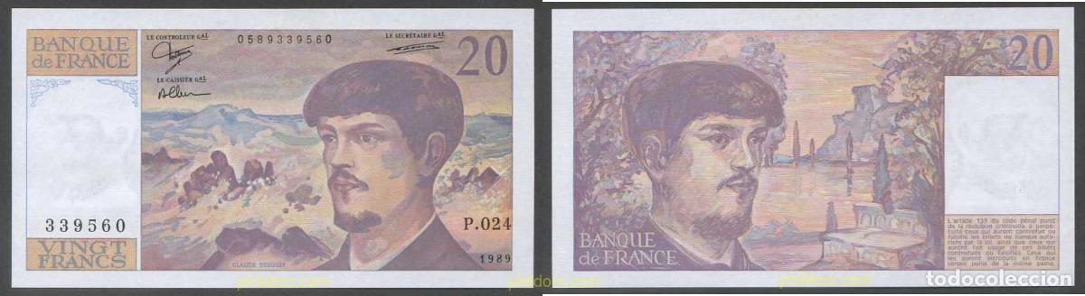 Billetes extranjeros: 6013 FRANCIA 1989 FRANCE 20 FRANCS 1989
