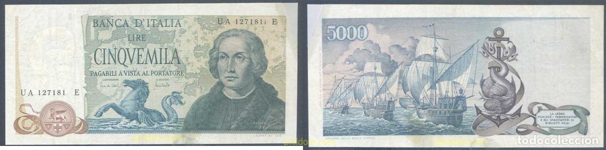 Billetes extranjeros: 6103 ITALIA 1971 ITALIA 5000 LIRAS 1971
