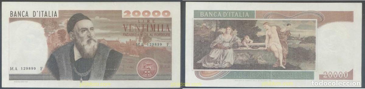 Billetes extranjeros: 6104 ITALIA 1975 ITALIA 20000 LIRAS 1974 1975