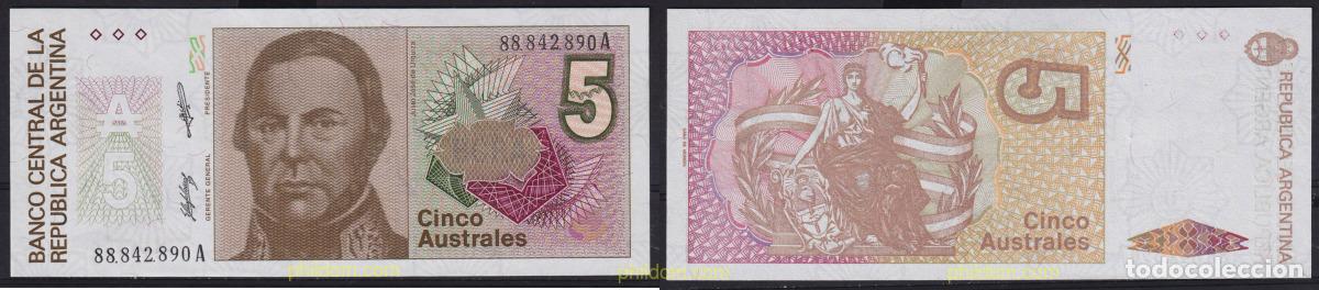 Banconote internazionali: 6854 ARGENTINA 1985 ARGENTINA 1985 5 AUSTRALES