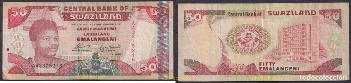 Billetes extranjeros: 8012 SWAZILANDIA 1995 SWAZILAND 50 EMALANGENI 1995