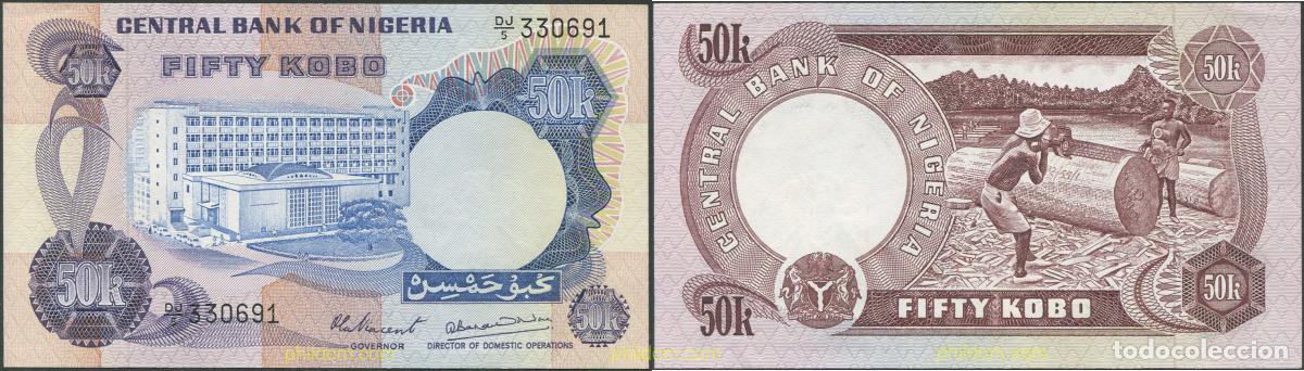 Billetes extranjeros: 8096 NIGERIA 1973 NIGERIA 50 KOBO 1973
