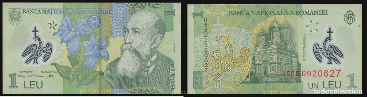 Billetes extranjeros: 8103 RUMANIA 2022 1 LEU 2005 RUMANIA