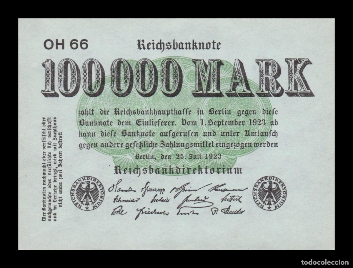 Billetes extranjeros: Alemania 100000 Marcos 1923 Pick 91a Sc Unc