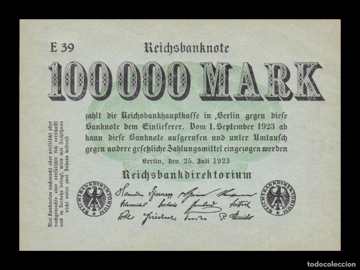 Billetes extranjeros: Alemania 100000 Marcos 1923 Pick 91a Sc- aUnc