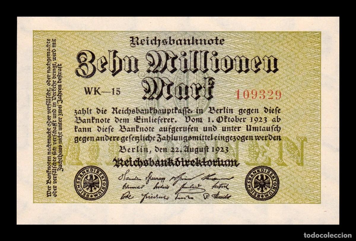 Billetes extranjeros: Alemania 10000000 Mark 1923 Pick 106a Sc Unc