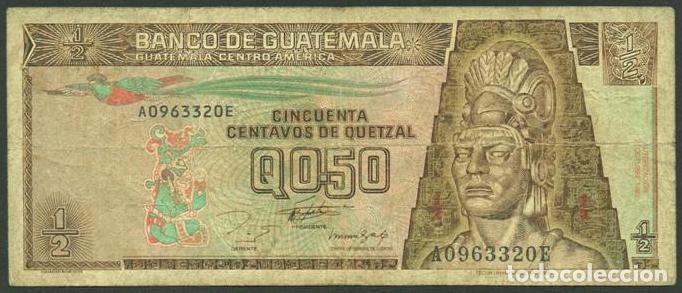 Billetes extranjeros: GUATEMALA. 1/2 quetzal 27.10. 1993