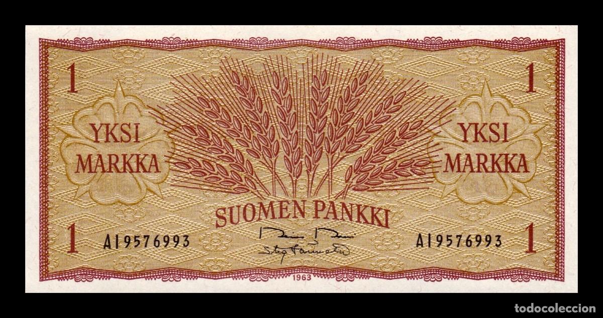 Billetes extranjeros: Finlandia 1 Markka 1963 Pick 98a(28) Sc Unc