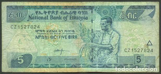 Billetes extranjeros: ETIOPIA. 5 birr 2009/2017