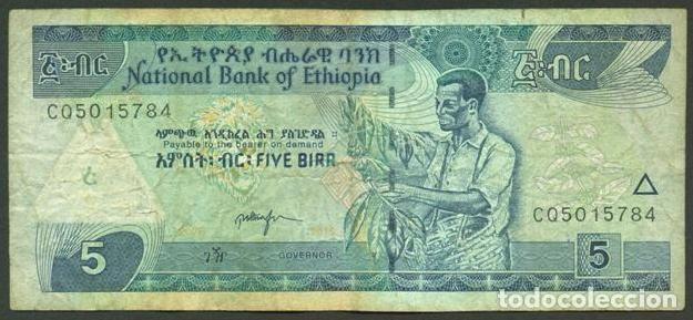 Billetes extranjeros: ETIOPIA. 5 birr 2007/2015