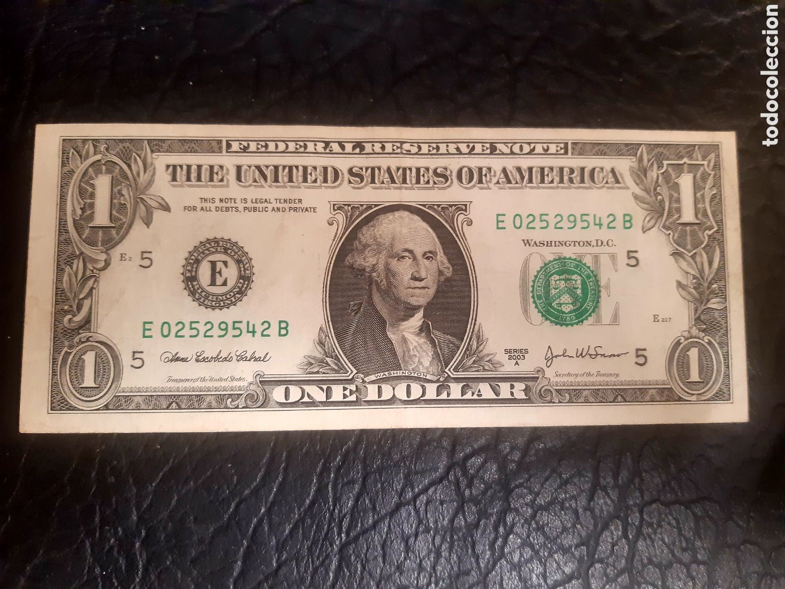 Billetes extranjeros: Billete USA Dolar 2003 E Usado