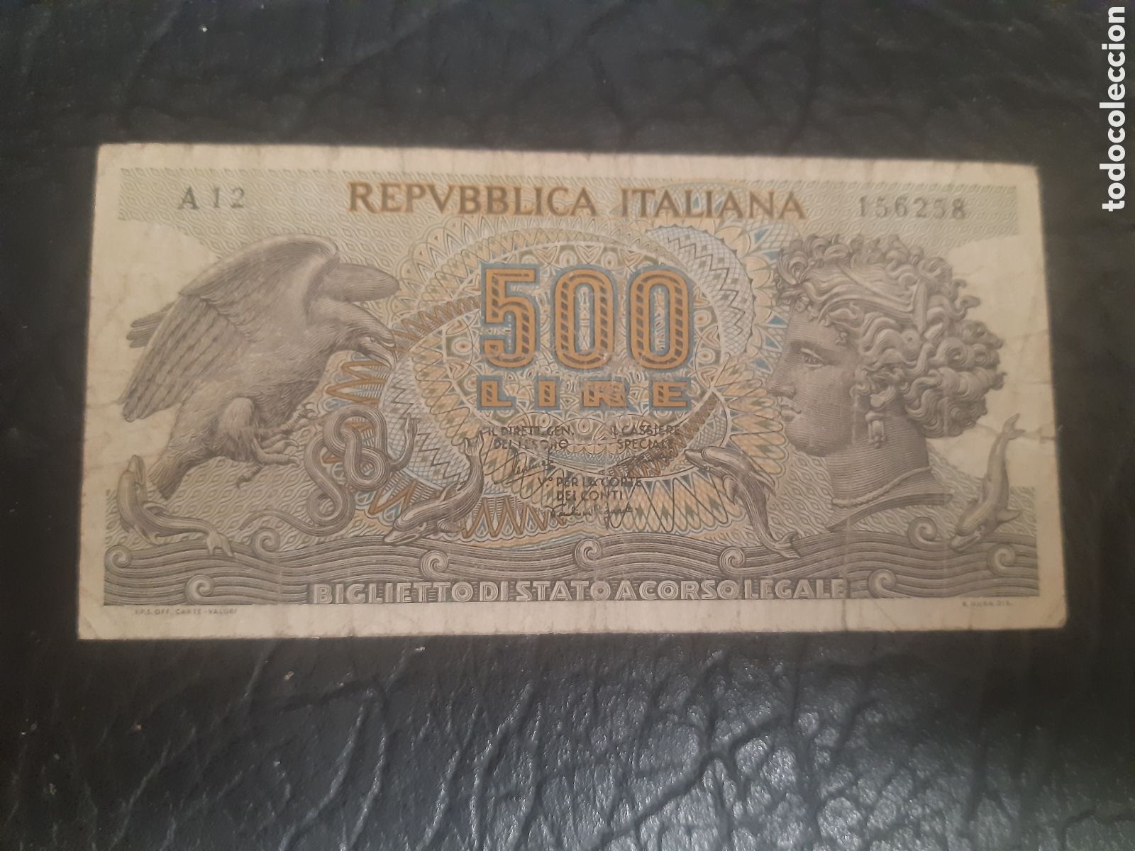 Billetes extranjeros: Billete Italia 500 liras usado