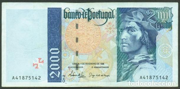 Billetes extranjeros: Portugal 2000 escudos 1.2.1996.