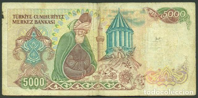 Billetes extranjeros: TURQUIA. 5000 lira L.1970 (1985). Pick 197. Serie B.