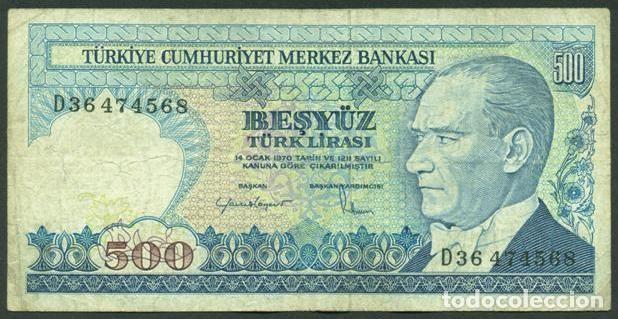 Billetes extranjeros: TURQUIA. 500 lira L.1970 (1983). Pick 195. Serie D.