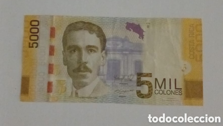 Billetes extranjeros: BILLETE 5 MIL COLONES. COSTA RICA