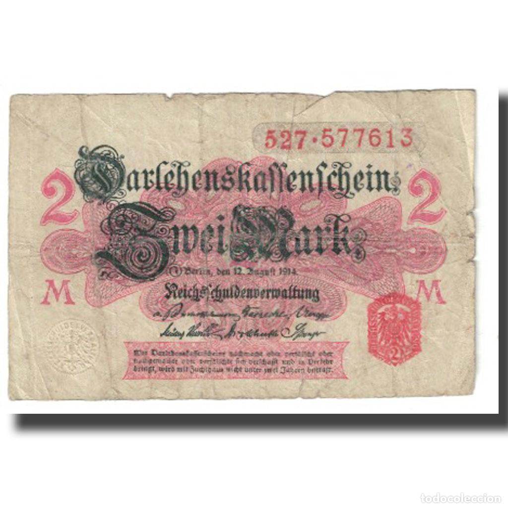 Billetes extranjeros: [#174332] Billete, 2 Mark, 1914, Alemania, 1914-08-12, KM:53, BC