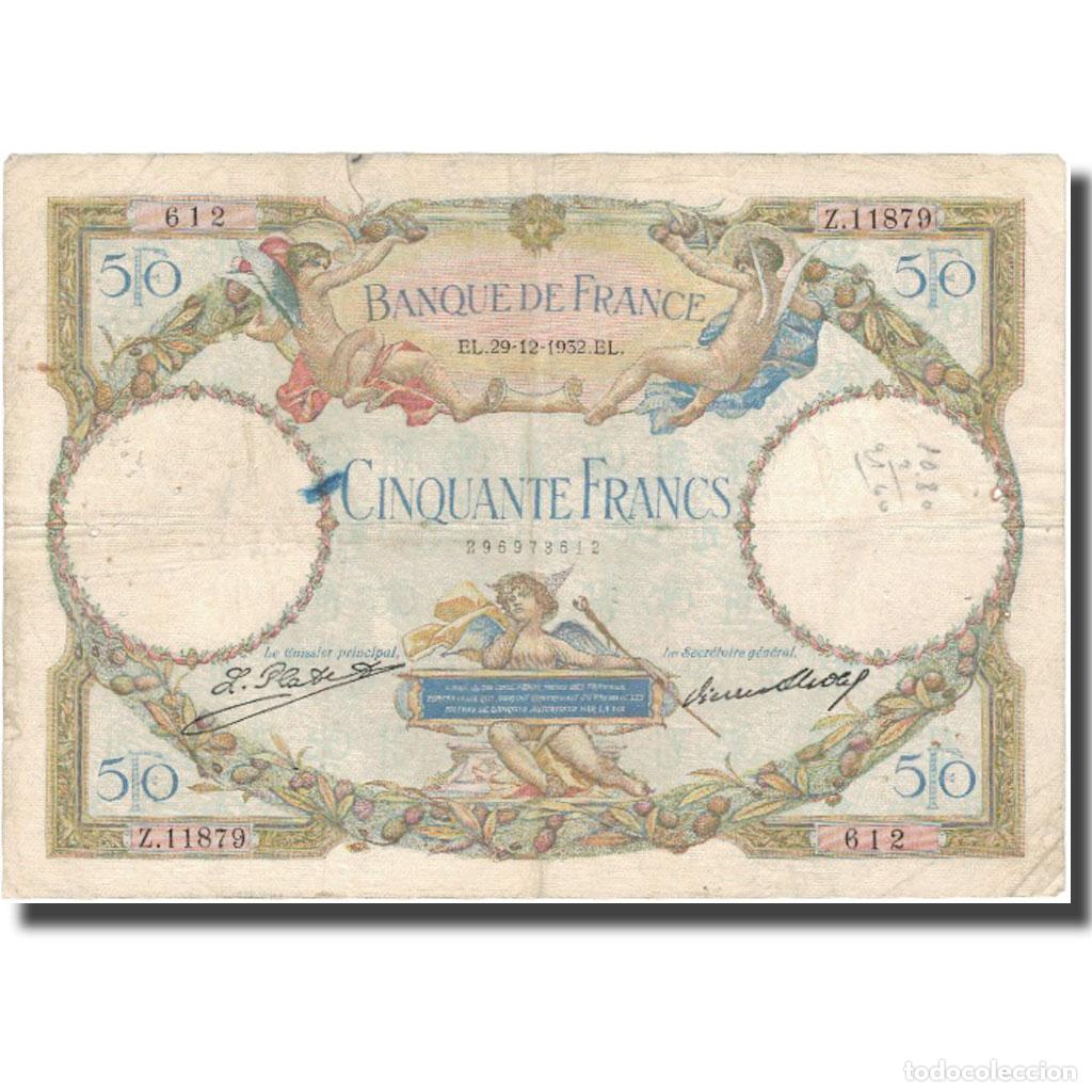 Billetes extranjeros: [#801454] Francia, 50 Francs, Luc Olivier Merson, 1932, 1932-12-29, BC, Fayette:16.3