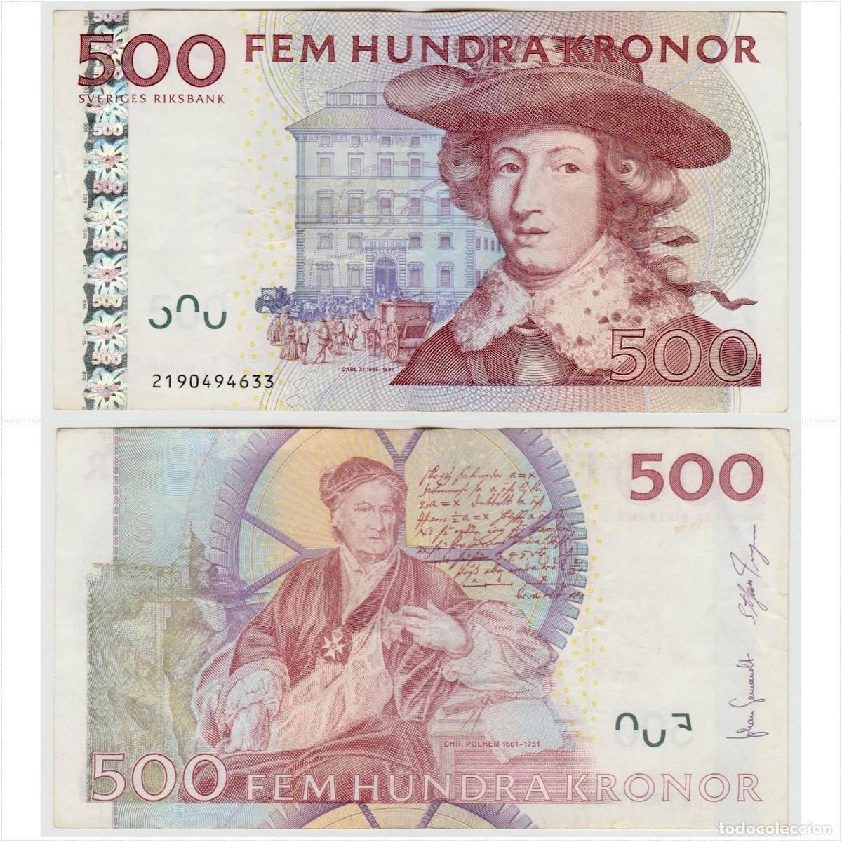 Billetes extranjeros: Suecia 500 Coronas n/s 2190494633 Circulado (el billete de la foto)