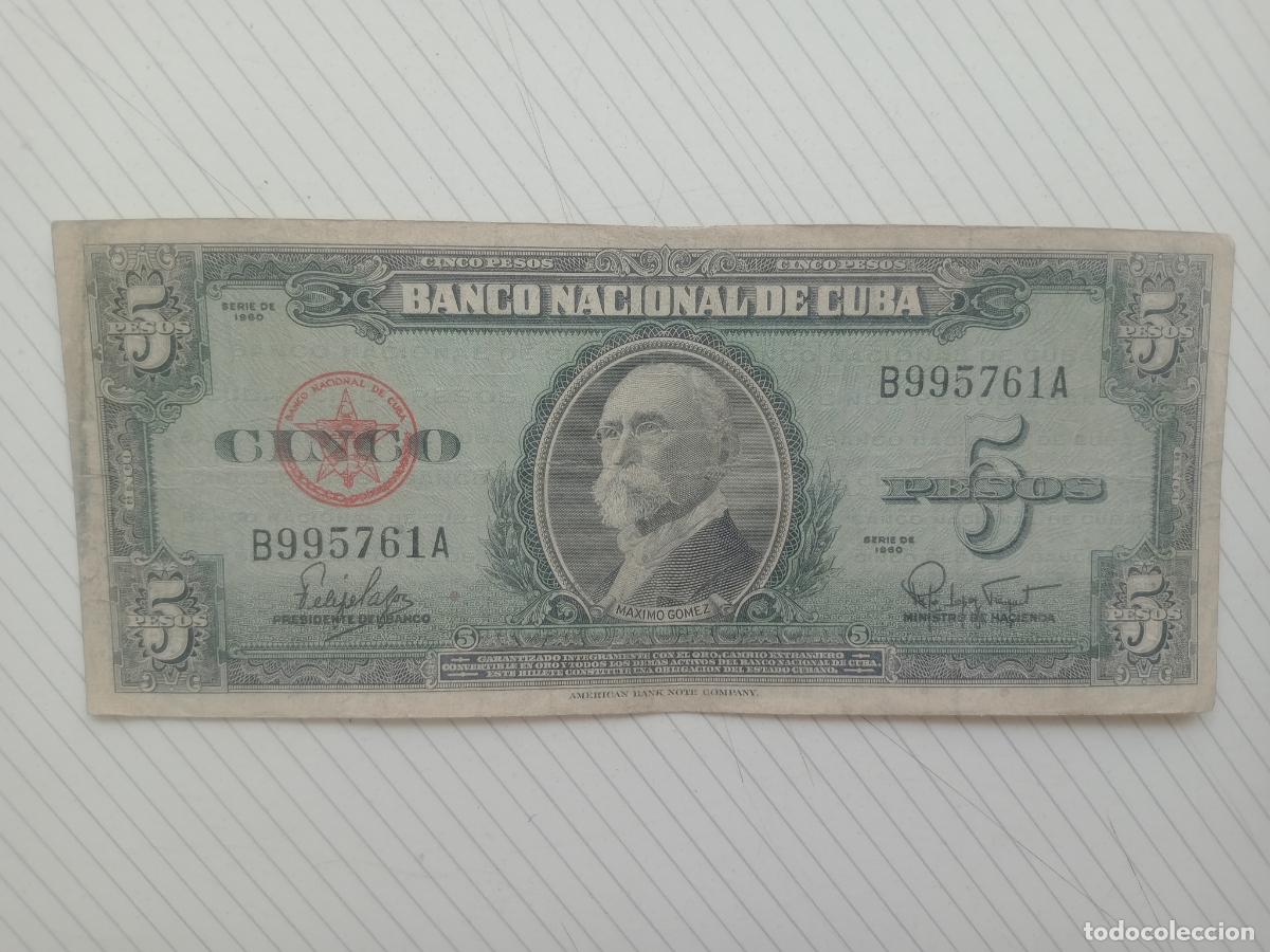 Billetes extranjeros: Cuba, 5 pesos de 1960