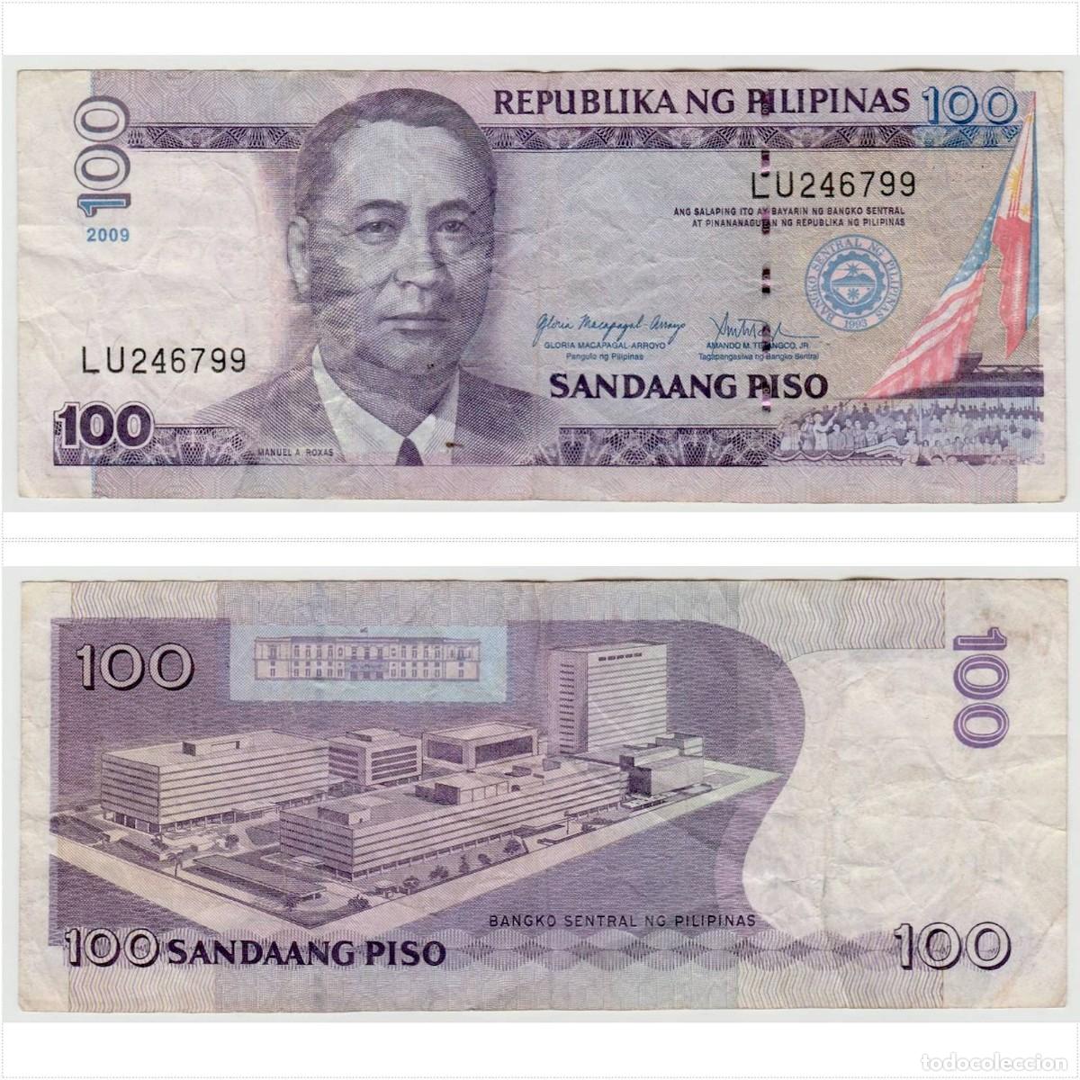 Billetes extranjeros: Filipinas 100 Pesos 2009 n/s LU246799 Circulado (el billete de la foto)